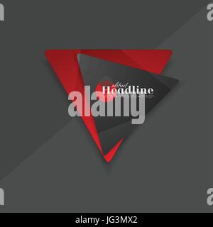 Abstract contrast red and black triangle shapes logo. Corporate technology template design Stock Vector