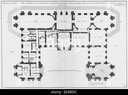 Palais de Bourbon - Plan au rez-de-chaussée - Architecture françoise Tome1 Livre2 Ch23 Pl3 Stock Photo