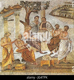 Plato s Academy mosaic from Pompeii Stock Photo