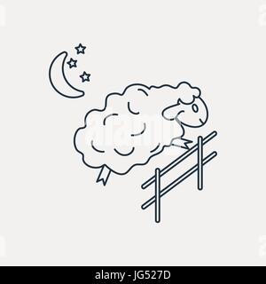 Sheep jumping over the fence Stock Vector