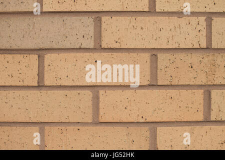Brick wall made with new type of bricks Stock Photo