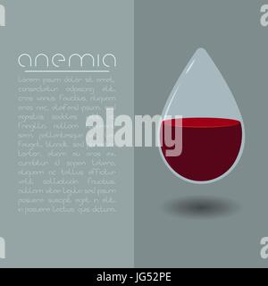 Anemia design concept. Drop of blood Stock Vector