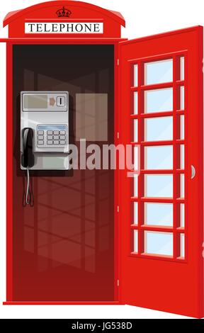 London Telephone Booth Stock Vector