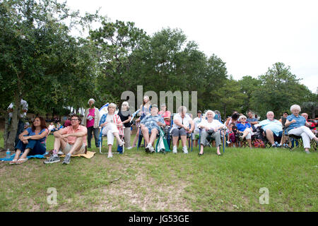 Pensacola, Florida, USA. 27th June, 2017. Crowed gathered in support of saving the Bayview Cross.  Sandy Andreoletti/Alamy Live News Stock Photo