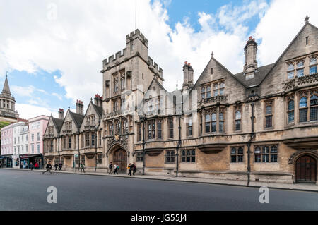 The southern front of Brasenose College on High Street Oxford Stock Photo