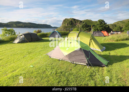 Camping by the Sound Of Kerrera, Near Oban, Scotland Stock Photo