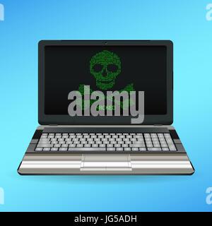 skull and bone danger icon on desktop Stock Vector