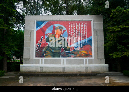 Propaganda for the communist party in Pyongyang, North Korea Stock Photo