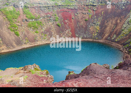 The Kerid volcanic crater in Iceland Stock Photo