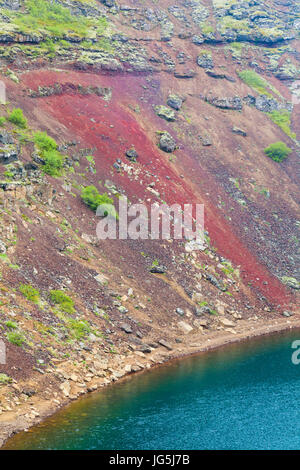 The Kerid volcanic crater in Iceland Stock Photo