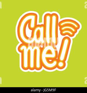 Call Me Sticker Social Media Network Message Badges Design Stock Vector