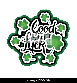 Premium Vector  Good luck sticker for social media content comic style  poster t shirt print postcard video blog cover