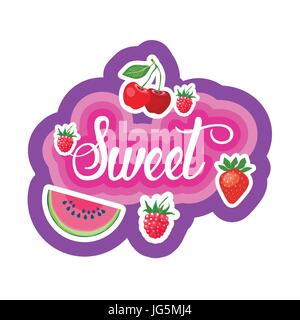 Sweet Sticker Social Media Network Message Badges Design Stock Vector