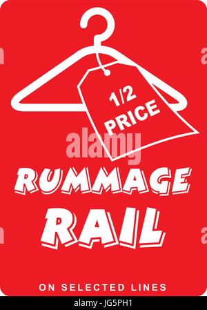 Coat hanger rummage rail vector graphic logo icon Stock Vector