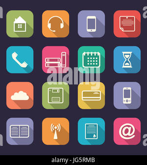 Mobile flat interface elements with colorful wallpaper, design for ...