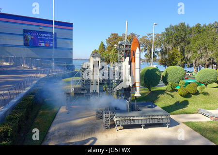 HOUSTON, USA - JANUARY 12, 2017: Miniature of a spacecraft with a nasa station representation in USA is replete with inspiring reproductions, made wit Stock Photo