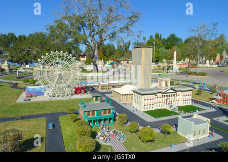 HOUSTON, USA - JANUARY 12, 2017: Miniland USA is replete with inspiring reproductions, made with 20 million LEGO pieces cities from all around the wor Stock Photo