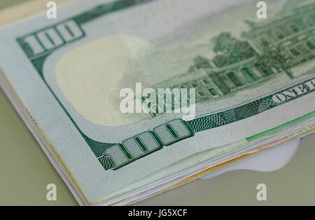 Many kind of banknotes - close up. Shallow depth of field. Stock Photo