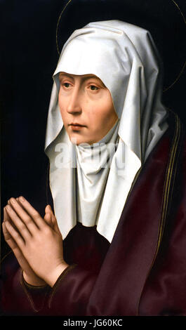 Our Lady of Sorrows 1500 Copy after Hans Memling ( Memlinc ) 1430 – 1494 German Germany  Uffizi Gallery in Florence, Italy. Stock Photo