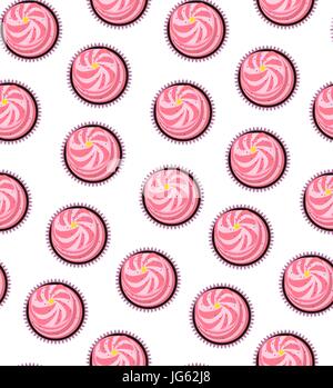 Seamless background, cream cakes Stock Vector