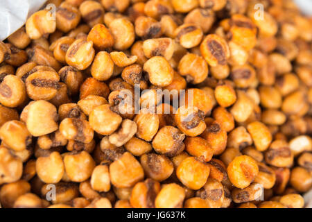 Giant corn fried with salt in Market Stock Photo