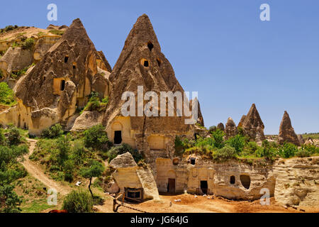 Occupied cave dwellings at Goreme National Park, Cappadocia, Turkey. Stock Photo