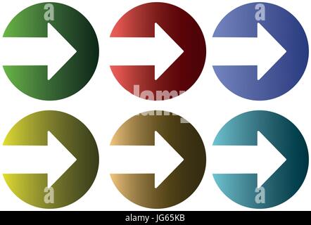 Circle with arrow icons set Stock Vector