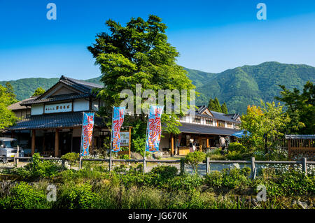 Traditional house Yufuin, Kyushu, Japan Stock Photo