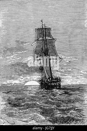 'The Children of Captain Grant' by Édouard Riou illustrates a key scene ...
