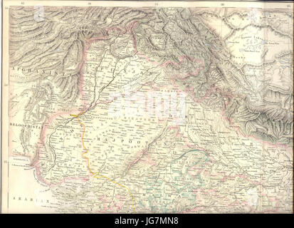 The special position of the Punjab and the Indus from 2ompanion Atlas to the Gazeteer of The World  by G. H. Swanston (A. Fullarton, Edinburgh, 1859) north west Stock Photo