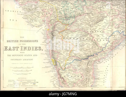 The special position of the Punjab and the Indus from 2ompanion Atlas to the Gazeteer of The World  by G. H. Swanston (A. Fullarton, Edinburgh, 1859) south west Stock Photo