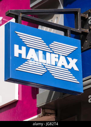 Halifax Bank Sign, Reading, Berkshire, England, UK, GB. Stock Photo