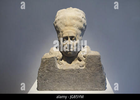 Bust of Russian Empress Catherine the Great by Czech Art Nouveau sculptor Ladislav Šaloun (undated) on display in the Gallery of the Central Bohemian Region (GASK) in Kutná Hora, Czech Republic. Stock Photo