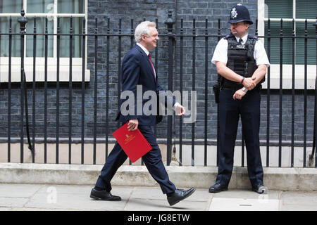 London, UK. 4th July, 2017. David Davis MP, Secretary of State for Exiting the European Union, leaves 10 Downing Street following a Cabinet meeting. Credit: Mark Kerrison/Alamy Live News Stock Photo