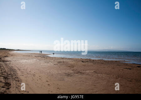 The Beach at Troon looking south toward Ayr and Brown Carrick Hill Ayrshire Scotland Stock Photo