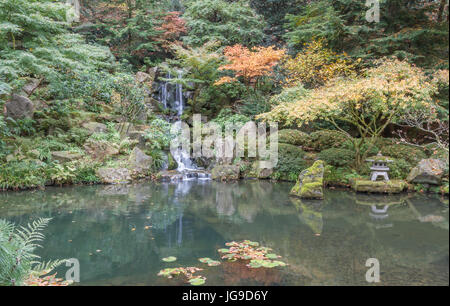 Portland Oregon Oct 26, 2013, Autumn time in the Japanese Gardens Stock Photo