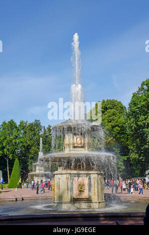 Peterhof Palace Roman Fountain in Lower Garden near Saint Petersburg, Russia Stock Photo