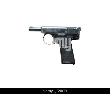 Wroclaw, Poland - July 4, 2017: Close up on Webley and Scoot handgun isolated on white Stock Photo