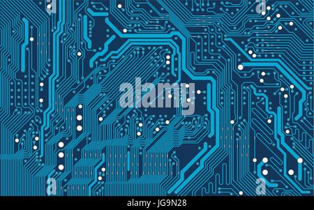 Vector blue electronic circuit board background Stock Vector