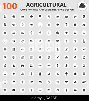 Agriculture icons for web and user interface design Stock Vector