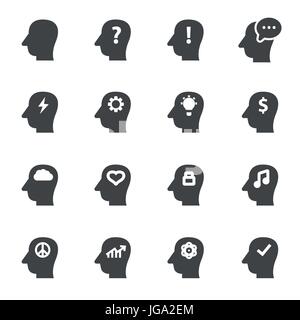 Vector black thoughts icons set Stock Vector