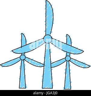 windpower technology to environment protection Stock Vector