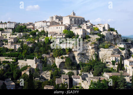 Panorama view to Gordes, beautiful historic village in france, provence Stock Photo