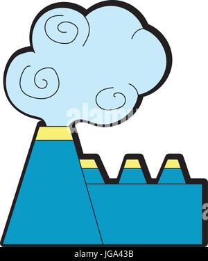 industrial factory pollution with toxic pollution Stock Vector