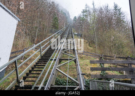 Visit to Salzwelten salt mines in Austria Stock Photo