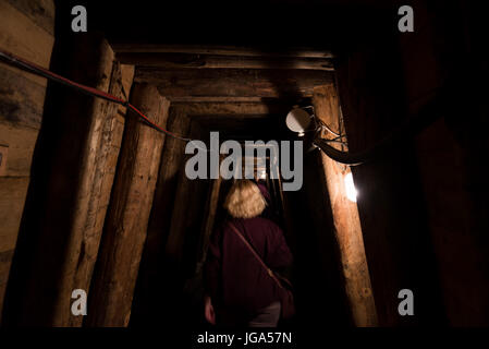 Visit to Salzwelten salt mines in Austria Stock Photo