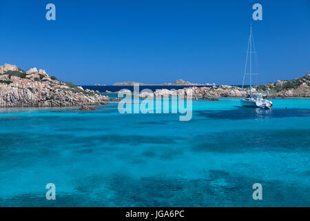 The Maddalena Archipelago - a group of islands in the Straits of Bonifacio between Corsica (France) and north-eastern Sardinia (Italy). It consists of Stock Photo