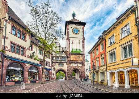 Schwabentor - historical city gate in Freiburg im Breisgau, Baden-Wurttemberg, Germany Stock Photo