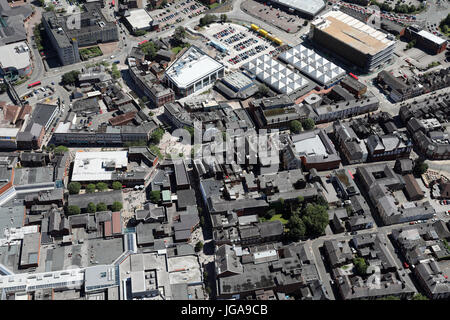 aerial view of Warrington town centre, Cheshire, UK Stock Photo