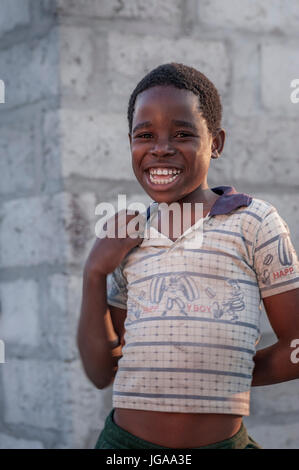smiling boy in Maun Botswana Stock Photo